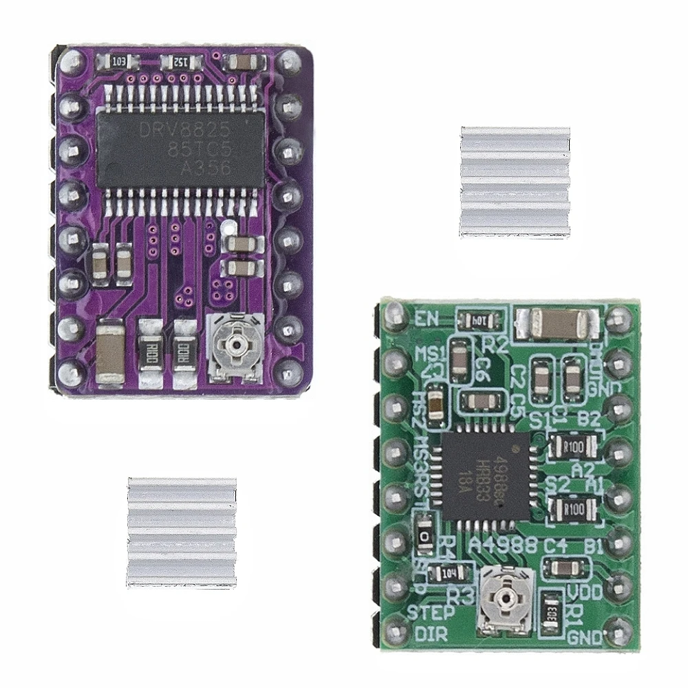Детали для 3D-принтера StepStick A4988 DRV8825, модуль шагового двигателя с теплоотводом, переносной Reprap RAMPS 1,4
