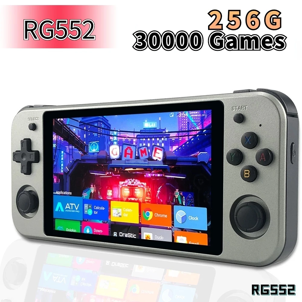 

Anbernic New RG552 Retro Handheld Game Console Player 5.36 Inch IPS Screen Linux Android Dual System Support PS1/DS Touch screen