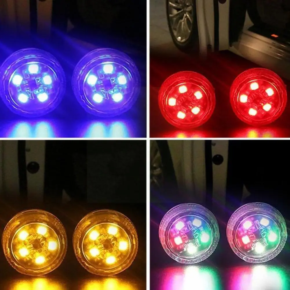 

2 шт., универсальные светодиодные лампы для дверей автомобиля, 5 светодиодов