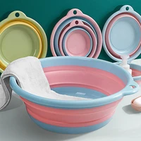 1pc baby basin portable travel folding laundry tub foldable large washbasin for student dormitory household small
