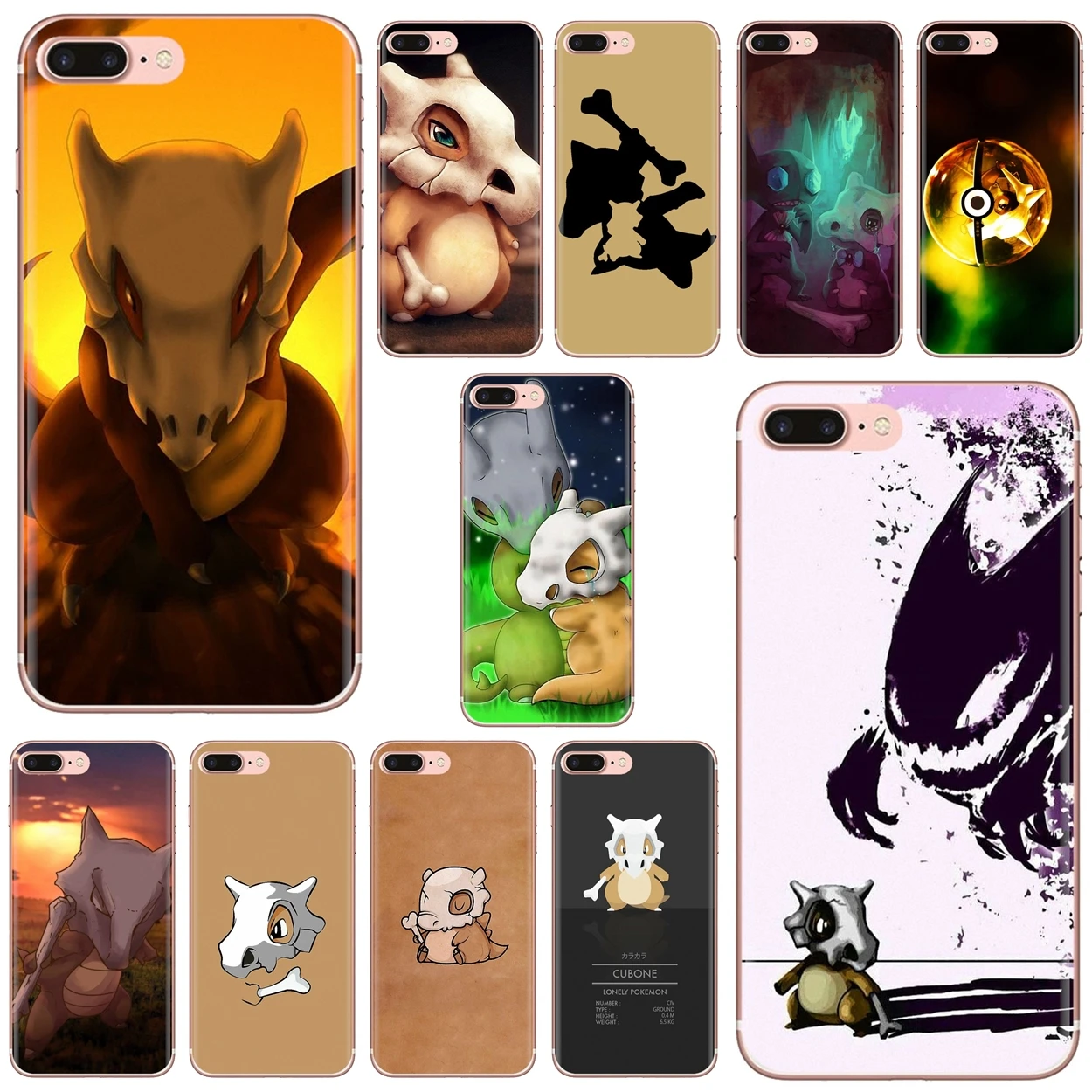 

For iPhone 10 11 12 13 Mini Pro 4S 5S SE 5C 6 6S 7 8 X XR XS Plus Max 2020 Phone Cover Bag Pokemon Cubone Osselait Plush
