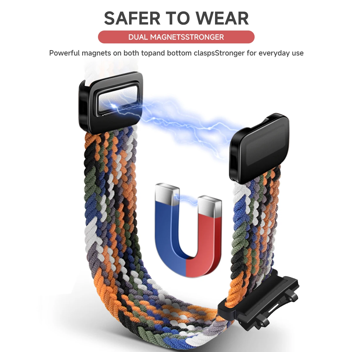 Фото Нейлоновый плетеный ремешок-петля для Huami Amazfit T-Rex 3 2, эластичный браслет для умных часов Huami Amazfit T-Rex/Pro/2Ultra Correa №3