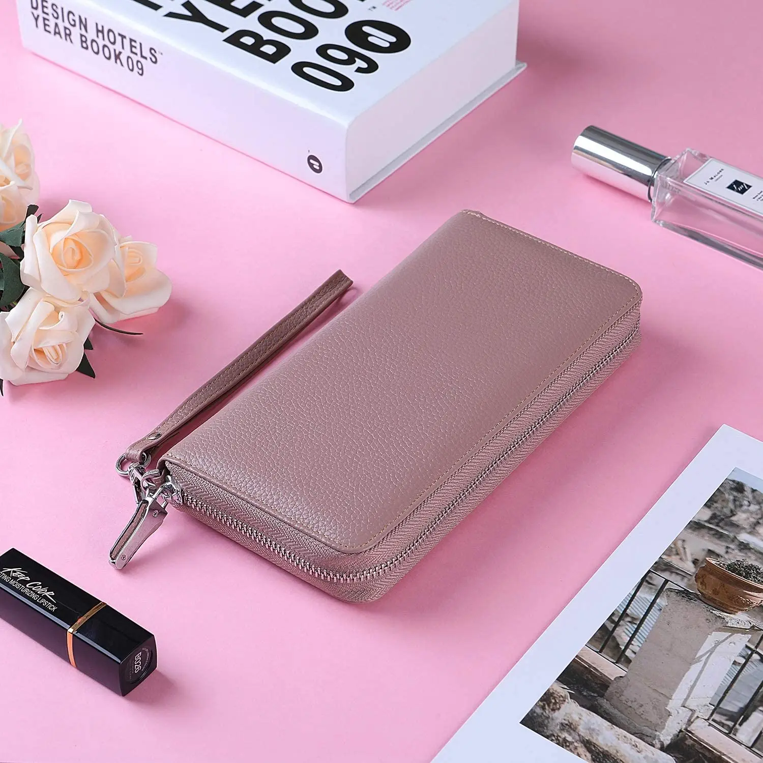 Women's Rfid Blocking Pu Leather Large Capacity Zip Around Wallet Phone Holder Clutch Travel Purse Wristlet Carteras Para Mujer