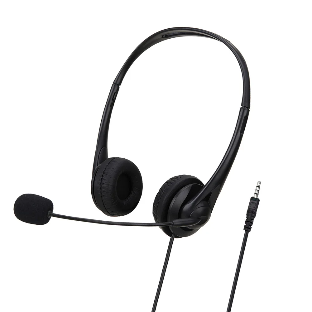 

School Office 3.5mm Wired Headphone Lightweight Headphone With Microphone Noise Canceling Computer Headset For Laptop Desktop