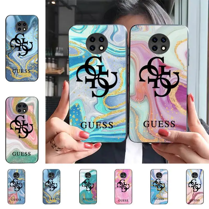 

Luxury GUESS Glitter Gradient Marble Texture Phone Case For Redmi 9 5 S2 K30pro Silicone Fundas for Redmi 8 7 7A note 5 5A