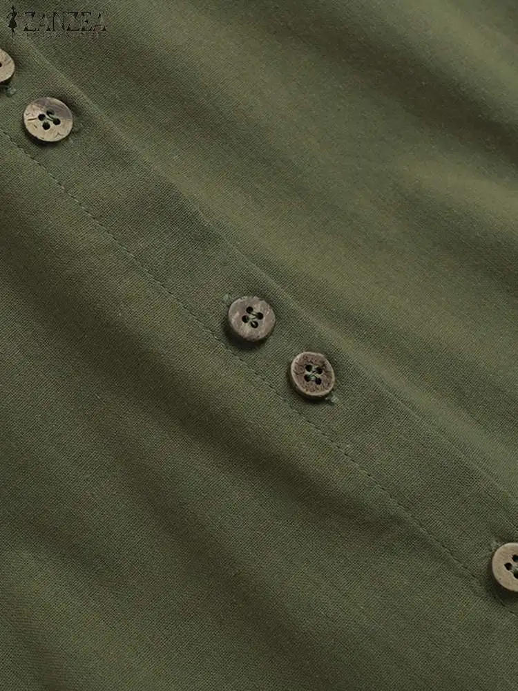 Повседневная женская блузка ZANZEA летний суконный хлопковый жилет с короткими