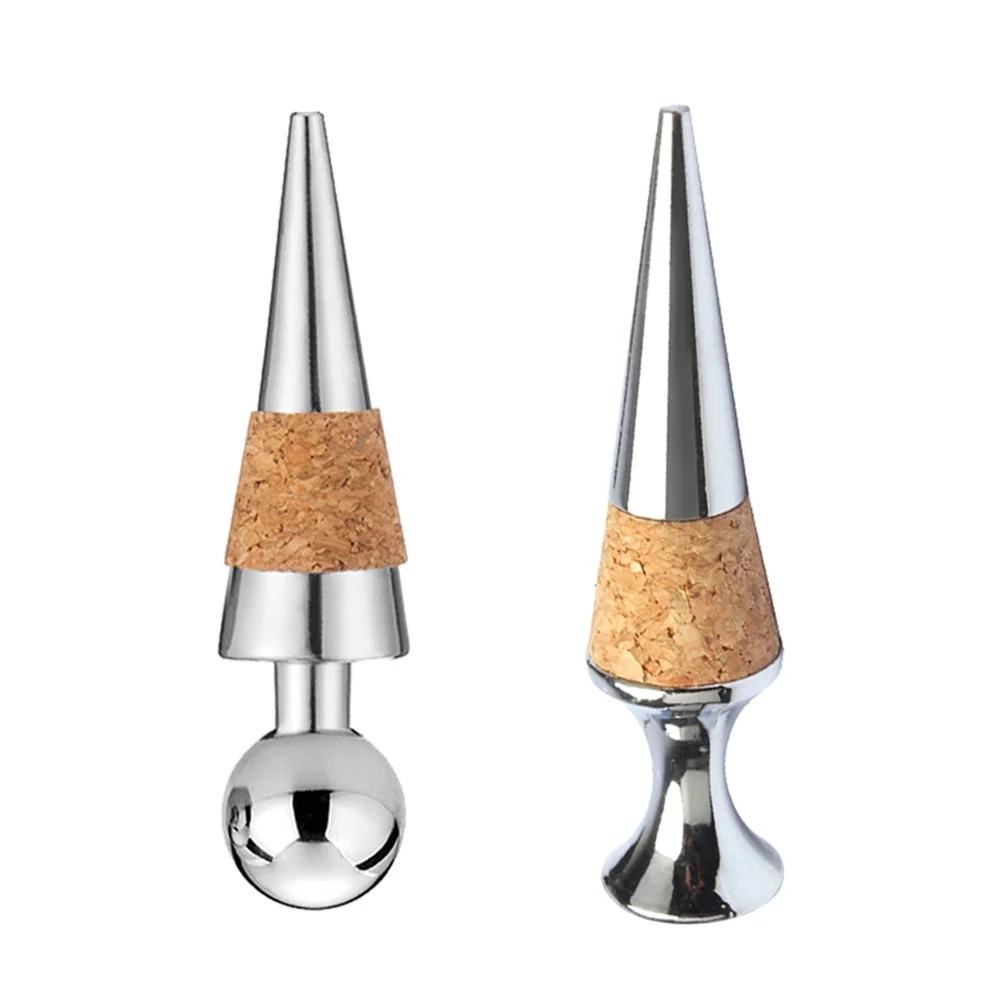 

2 pcs Beverage Bottle Stopper Round Head Stopper Saver Pump Decorative Stoppers Reusable Stoppers