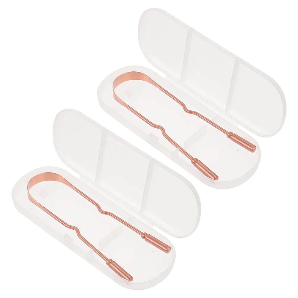 

2 Sets Convenient Oral Hygiene Cleaning Devices Household Tongue Scrapers