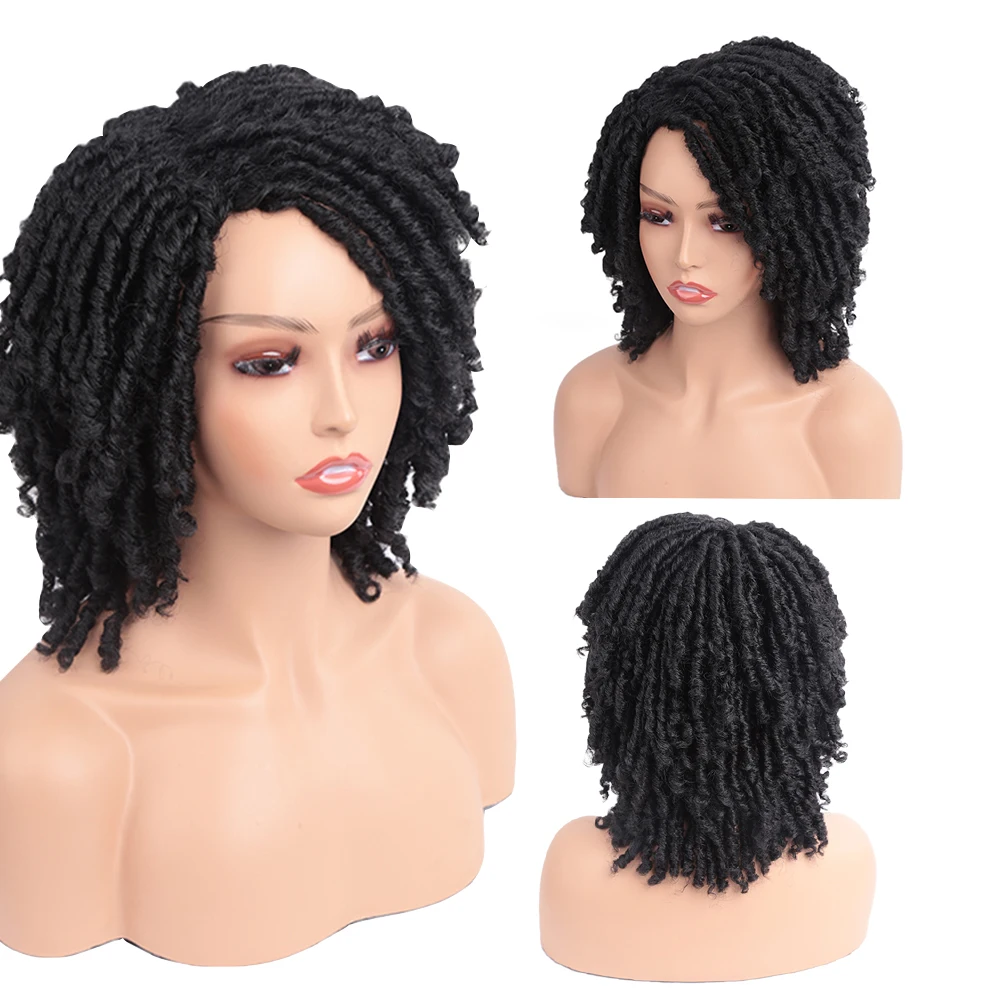 

Synthetic Soft Faux Locs Aiding Crochet Twist Hair Wig Braided Dreadlock Wigs For Women Breathable Ombro Black Blonde 8 Inch