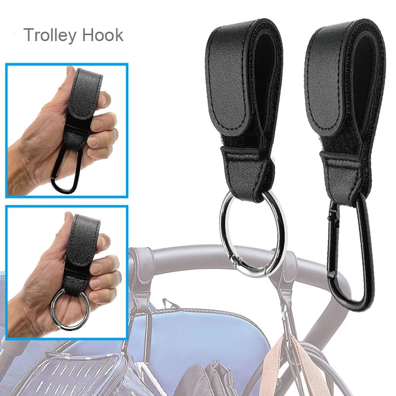 

Pu Leather Baby Bag Stroller Hook Rotate 360 Degree Rotatable Velcro Stroller Organizer Pram Hook Stand Accessories