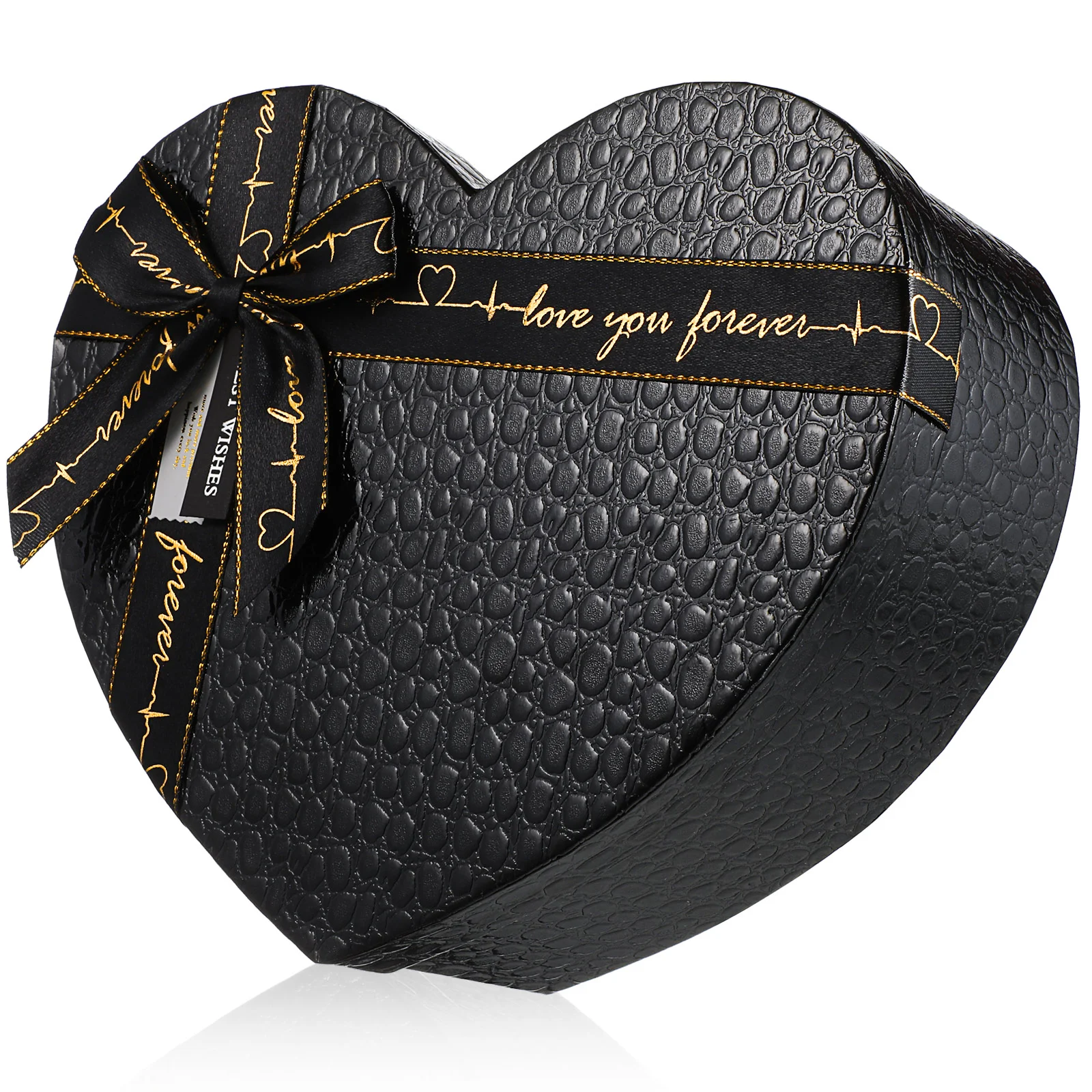 Черная подарочная коробка в форме сердца Подарочная с крышкой для коробок