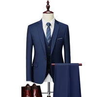handsome blue black men suit for wedding 2022 peaky blinder satin three piece set jacket vest pant mens bussiness slim tudexo