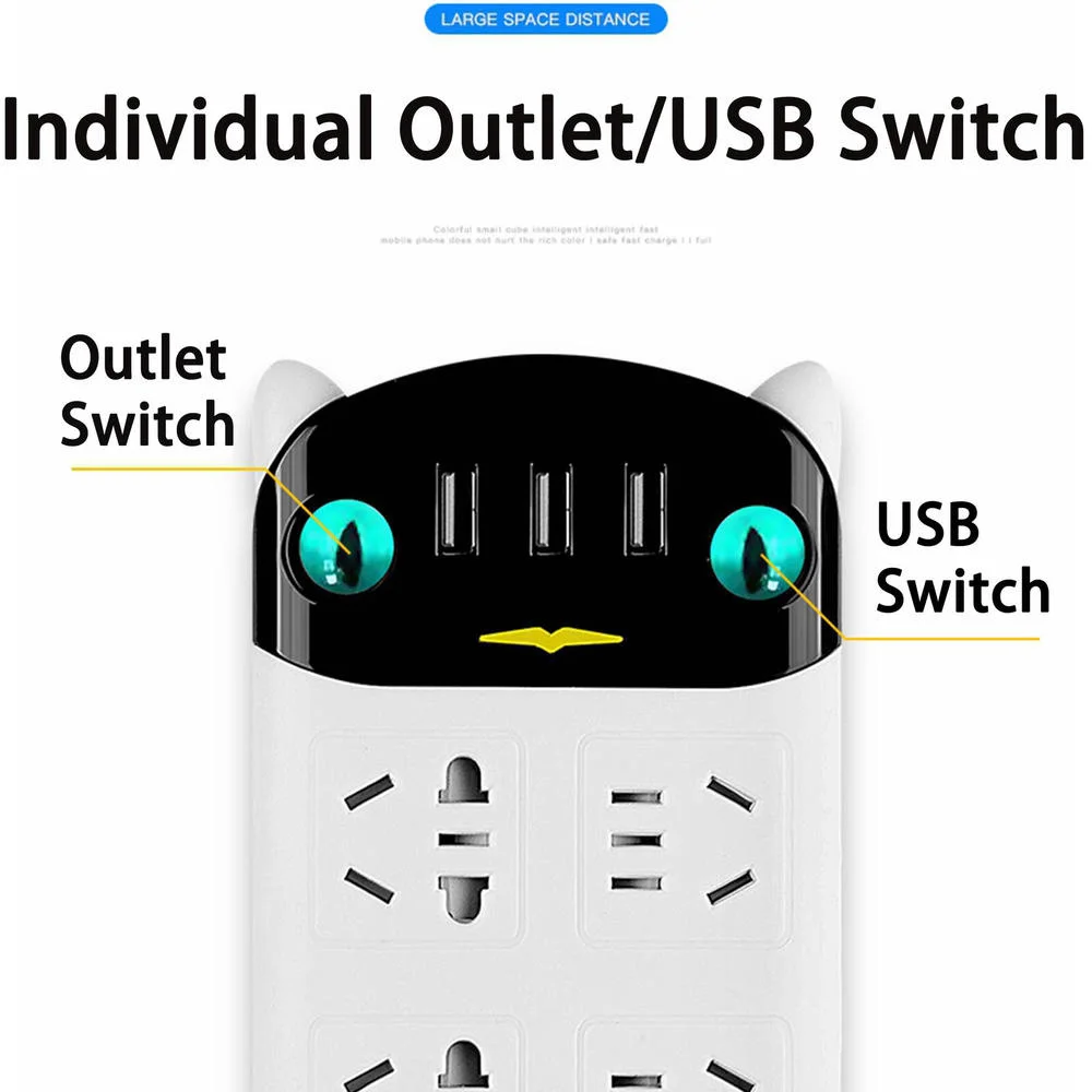 Удлинитель питания с 3 отверстиями USB 2 8/1 8 м