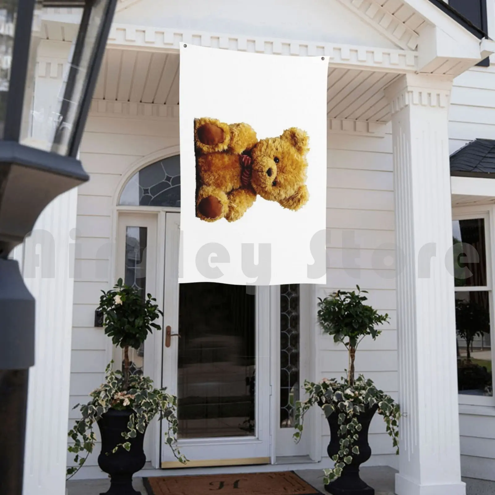 Плюшевый медведь флаг автомобиля фотография игрушка милое мягкое коричневое