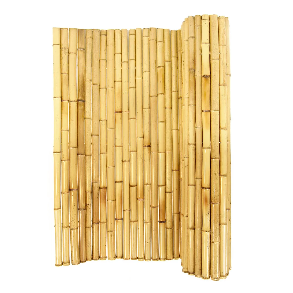 LISM Backyard X-Scapes Natural Bamboo Fencing Garden Screen Rolled Wood Fence Panel 1" D x 4' H x 8' L