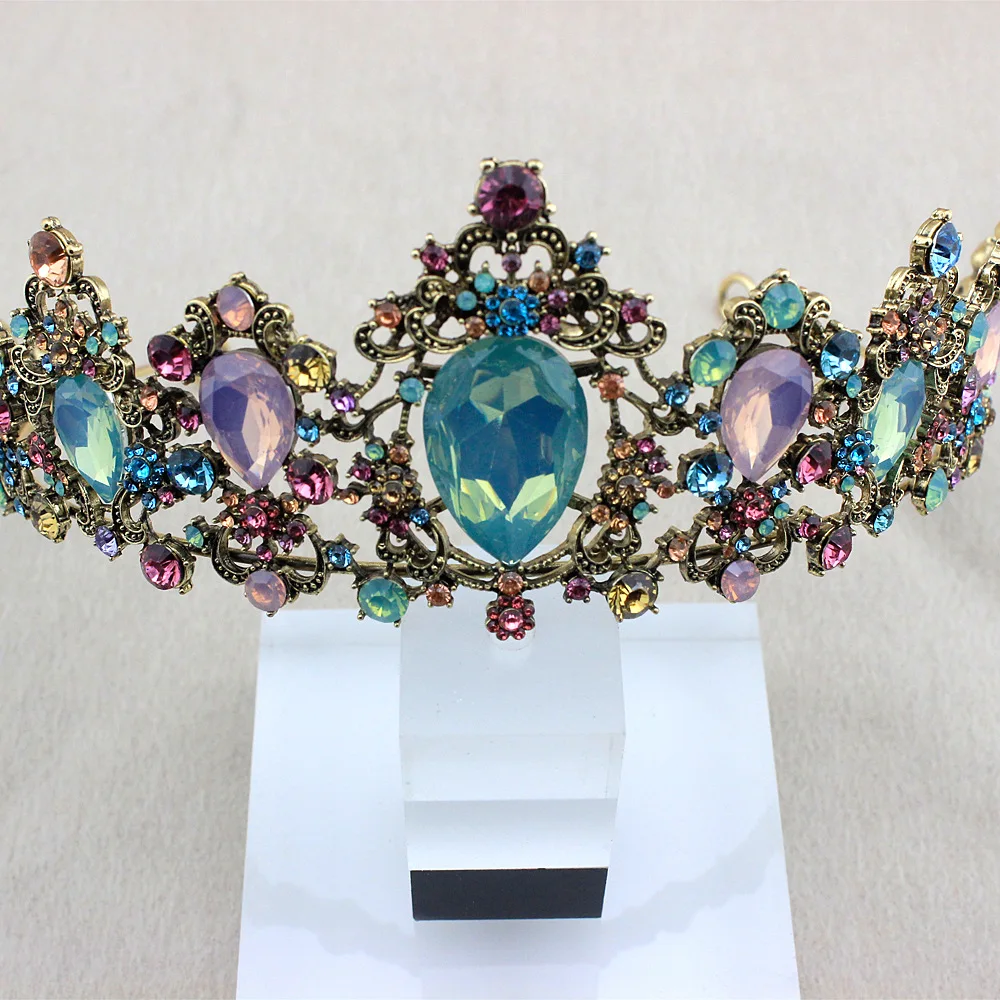 Европейские и американские свадебные диадемы из сплава со стразами ретро