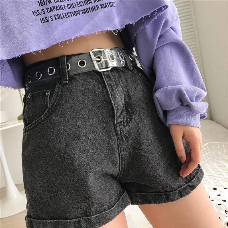 Women Clear Full Grommet Belt Female Disigner Punk Rivet Pin Buckle Waist Resin Plastic PVC Trouser Jeans Transparent Belts images - 6