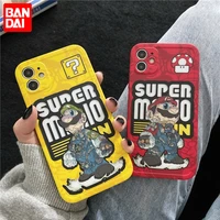 bandai fashion super mario couple black silicon mobile phone case for iphone xr xs max 8 plus 11 12 13 pro max case