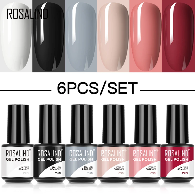 Гель-лак ROSALIND Блестящий полуперманентный для маникюра 7 мл 2/4/6/8 шт. | Красота и