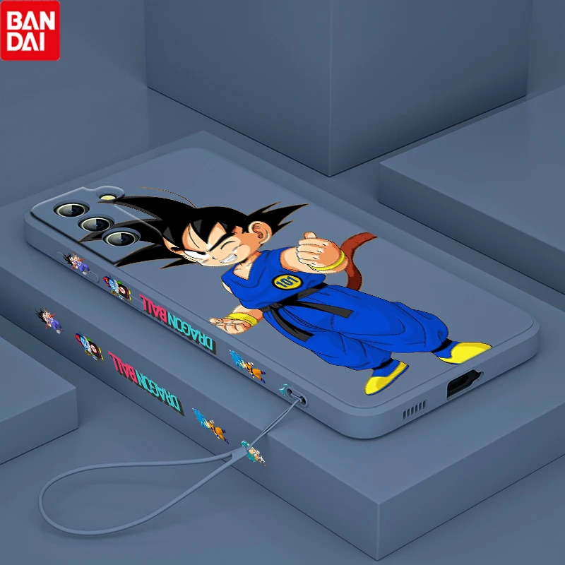 

Anime SON GOKU Dragon Ball For Samsung Galaxy S22 S21 S20 S10 Note 20 10 Ultra Plus Pro FE Lite Liquid Left Rope Phone Case Capa