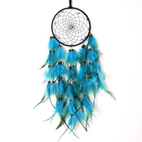 dreamcatcher handmade indian dream catcher hanging with rattan bead light blue feathers wall car decor dreamcatcher ornament