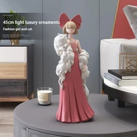 home decor light luxury girl living room ornaments figurines for interior resin frp figure tabletop decoration small statue