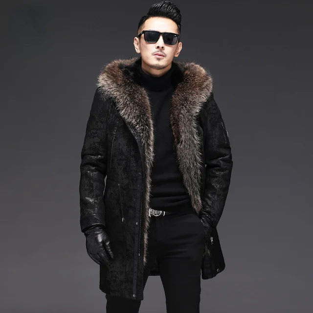 

Genuine Leather Jacket Winter Jackets for Men Mink Fur Liner Detachable Warm Parkas Sheepskin Coats Chaquetas SGG708