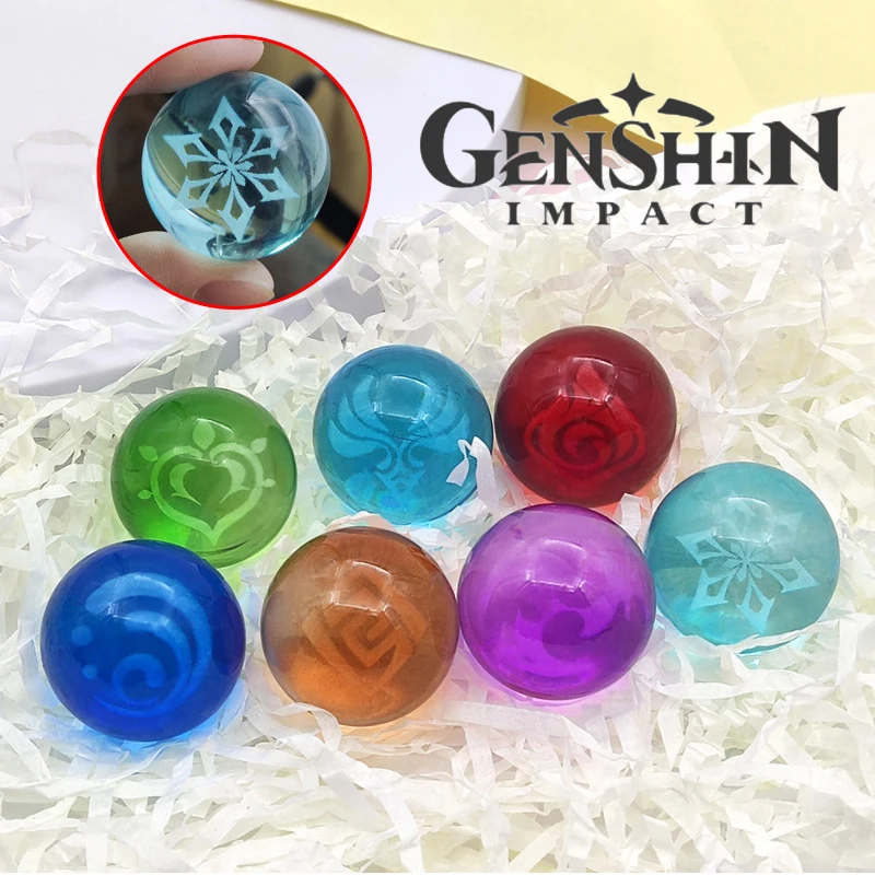 

Game Genshin Impact Eye of God Element Crystal Glass Ball Toy Cosplay Home Decoration Ornaments Prop Gift