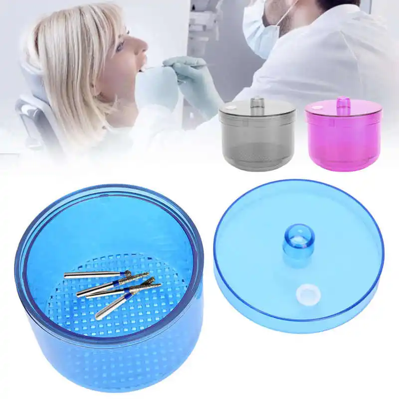

Dental Burs Holder Cleaning Soaking Box Round Box Dental Supplies Oral Care Cleaning Immersion Storage Dentist Supplies
