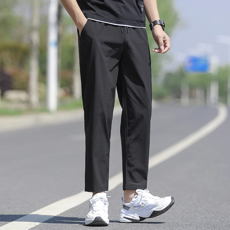 

Брюки мужские спортивные повседневные, хлопковые мягкие эластичные свободные однотонные тонкие облегающие штаны, Джоггеры для тренировок, уличная одежда, лето