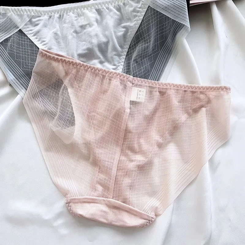 3 шт./лот женские 100% шелковые трусики с заниженной талией спереди и промежностью