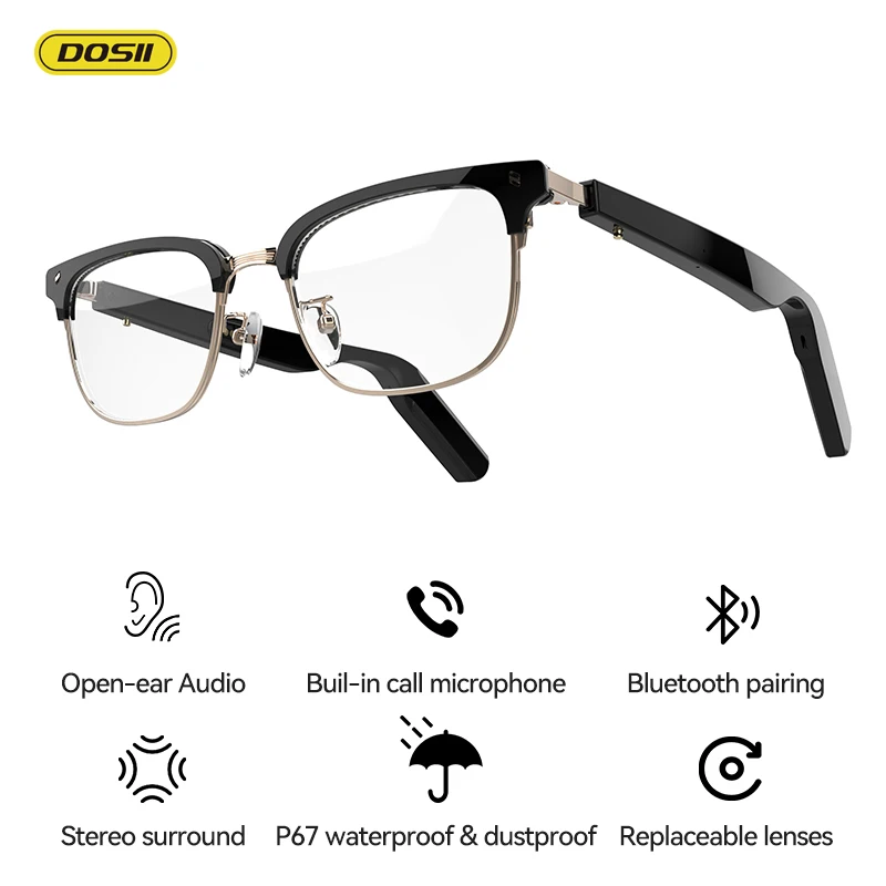 

Беспроводные наушники Bluetooth Смарт-очки Audio со встроенным микрофоном для мужчин и женщин, с открытым динамиком и защитой от сисветильник, солнцезащитные очки с линзами