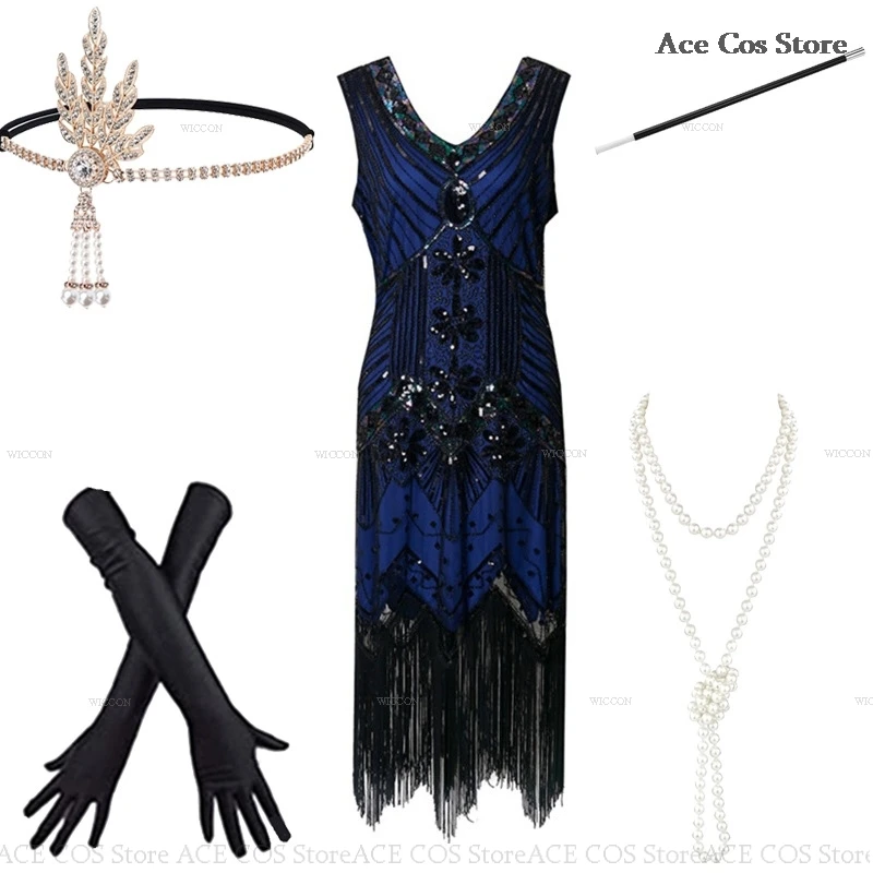 Дейзи Косплей Ретро Винтаж Ревущие 20-х 1920-х годов Платье-хлопушка Костюм Наряды