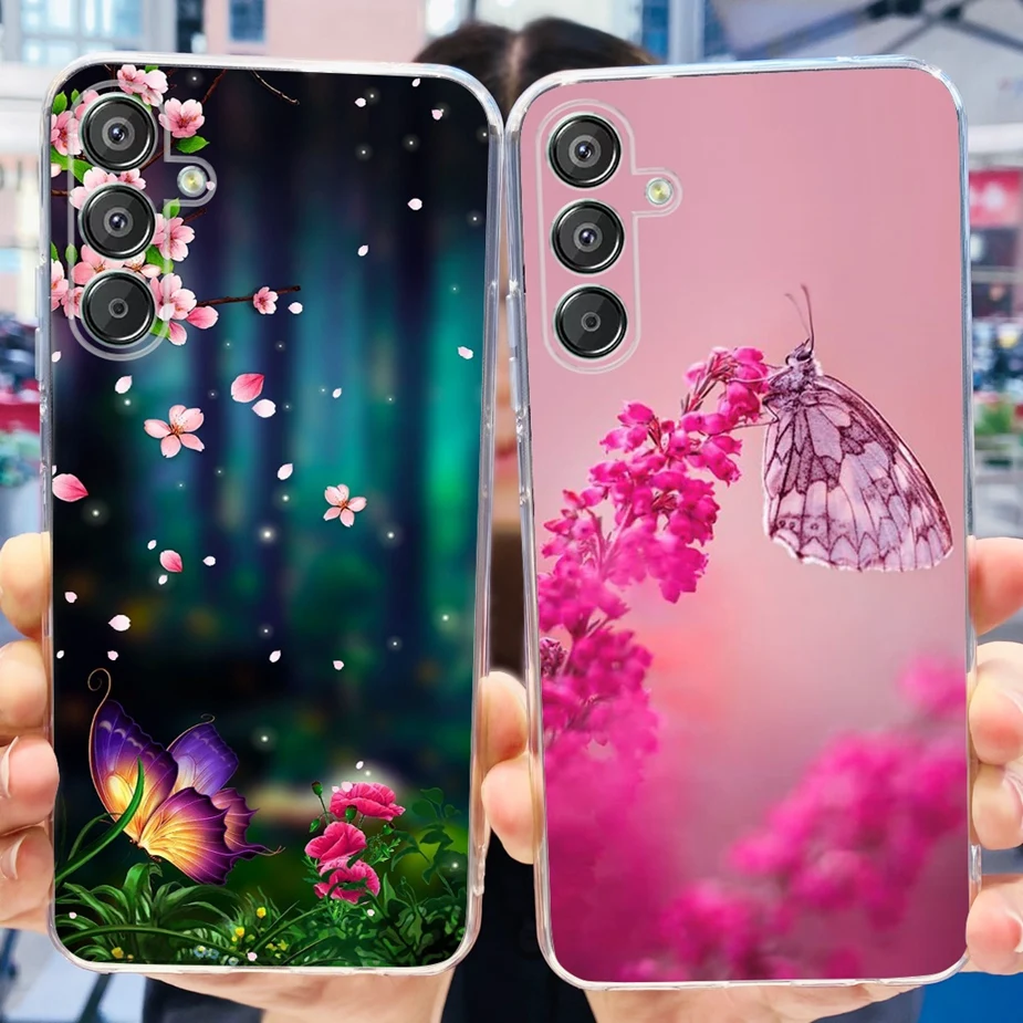 Чехол для Samsung Galaxy M15 Стильный чехол с рисунком прозрачный силиконовый телефона F