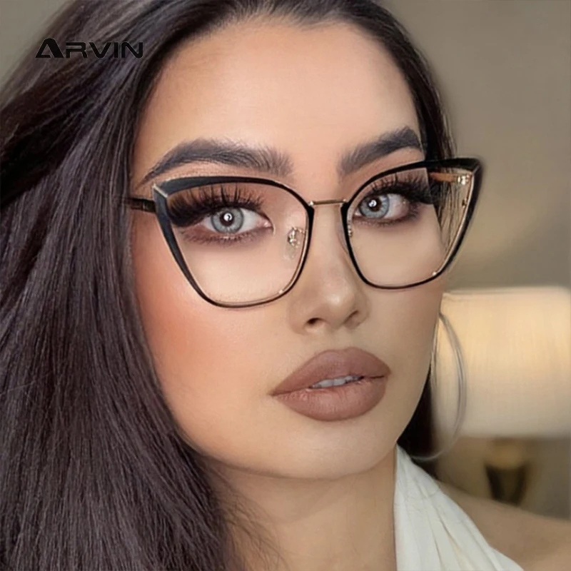 

Трендовые женские металлические оправы для очков с блокировкой сисветильник, оптические компьютерные очки, женские очки, модные очки, очки