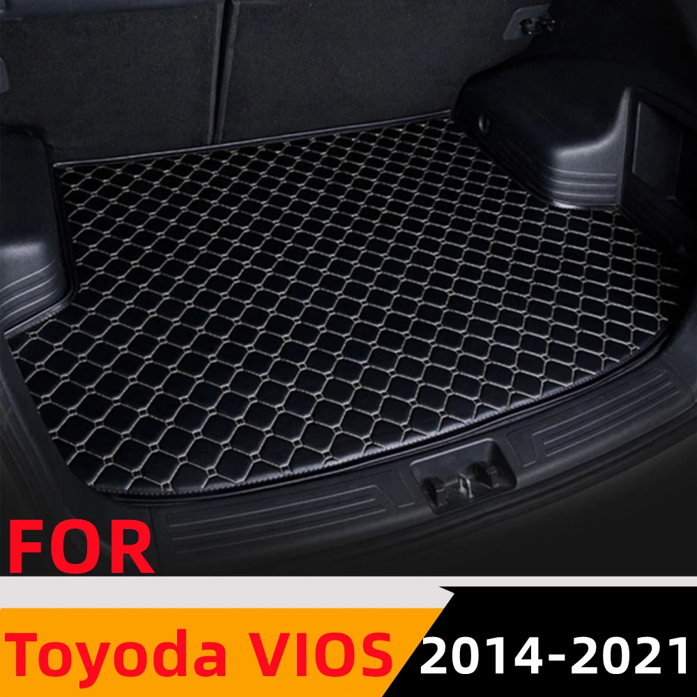 

Sinjayer Car Trunk Mat Waterproof AUTO Tail Boot Carpets Flat Side Cargo Carpet Pad Liner Fit For Toyota VIOS 2014 2015 16-2021