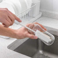 kitchen silicone cup brush cleaning brush cup artifact washing bottle brush cup long handle decontamination cup cup brush