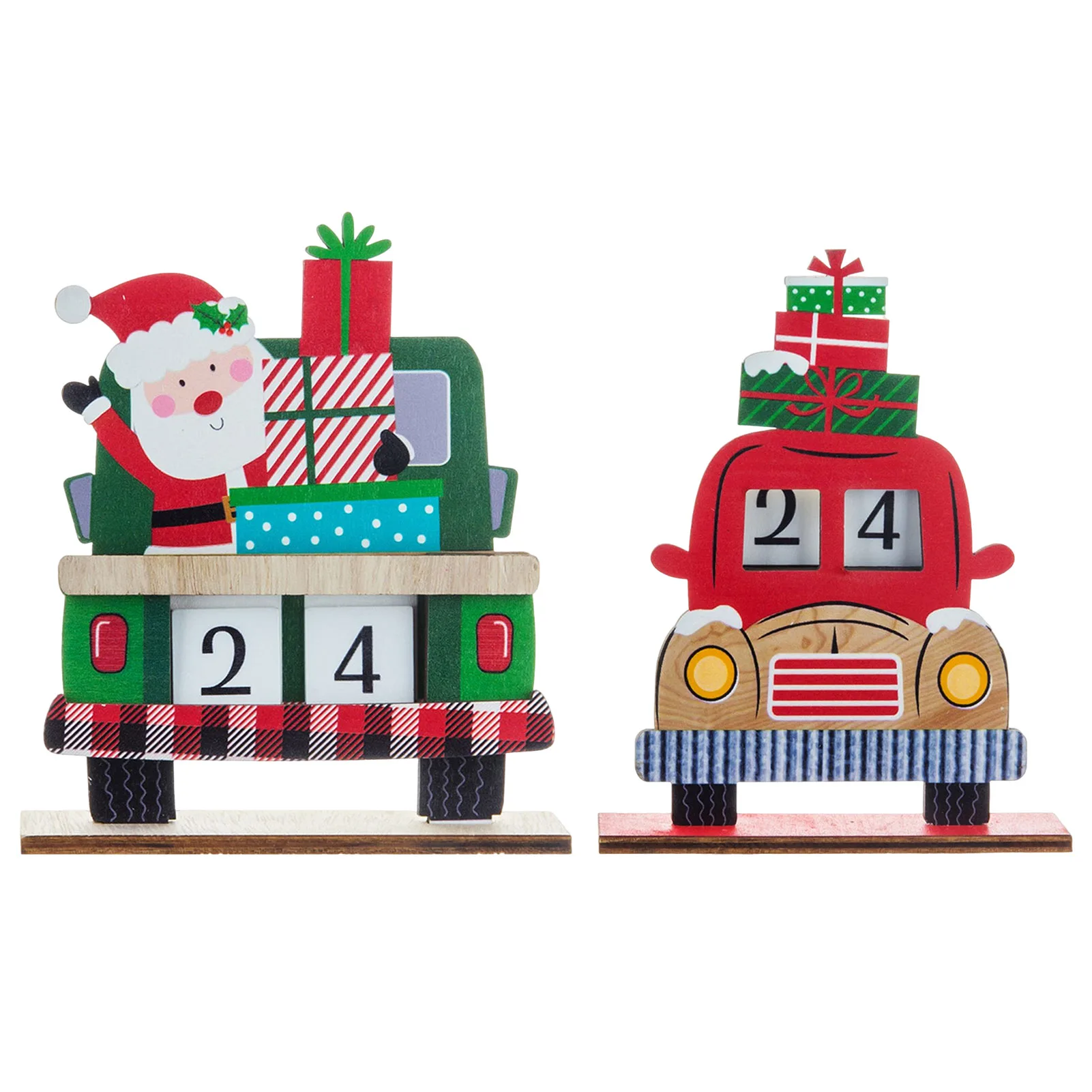 

Рождественский деревянный календарь для припуска, 24 дня, деревянный автомобильный орнамент, домашний декор, подарки для детей и взрослых