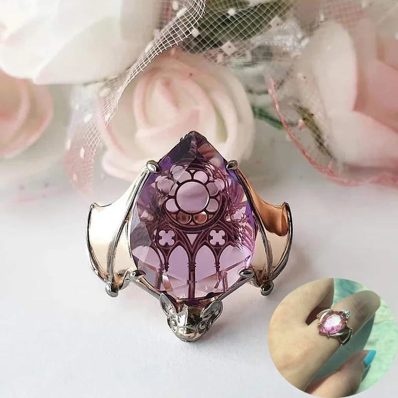 

кольцо женское бижутерия аксессуары подарок на 8 марта бижутерVinatge перстни летучая мышь кольца инкрустированные пружинные в форме капли во...