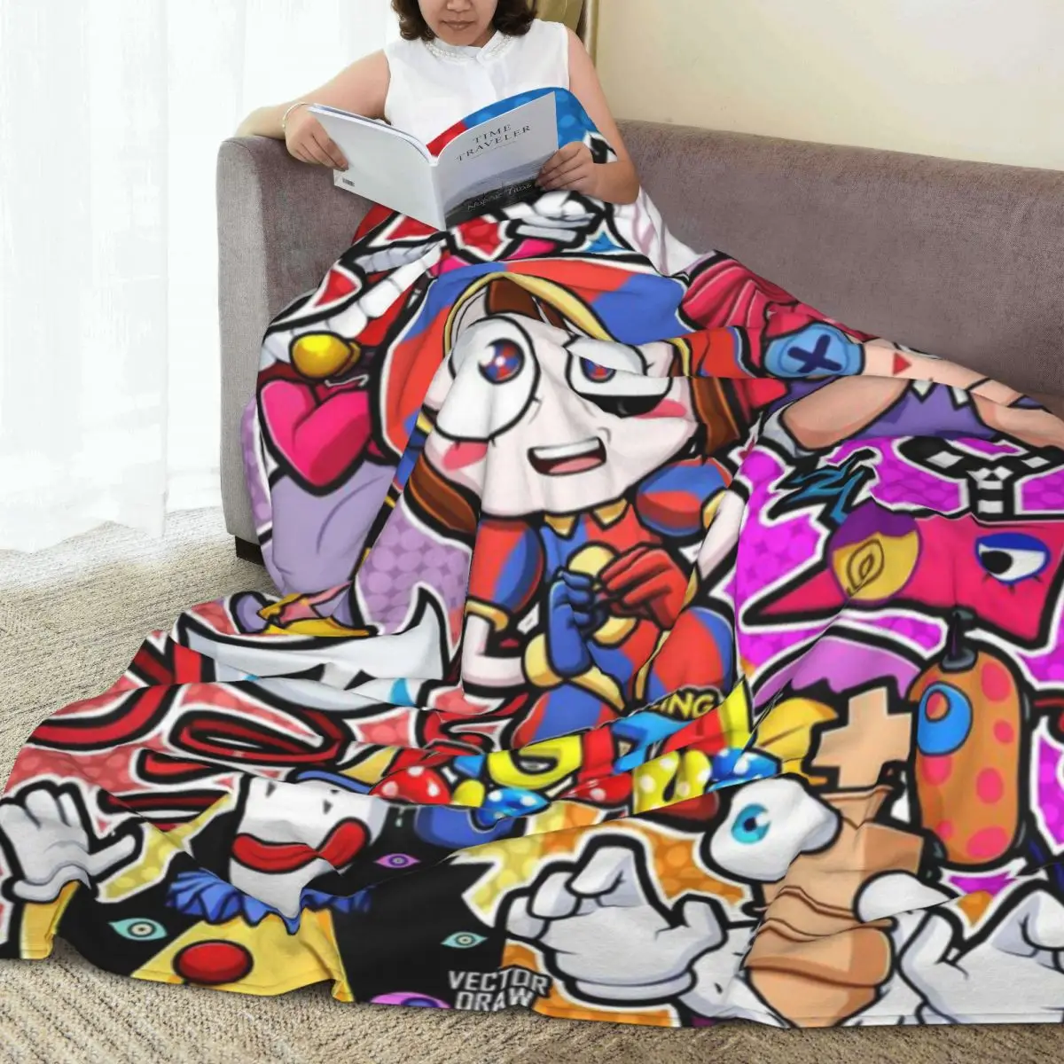 Одеяло Удивительное цифровое цирковое одеяло из микрофлиса четыре размера