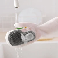 multifunction longsleeve silicone waterproof durable dishwashing scrubber gloves clean tool rubber scrub gloves kitchen cleaning
