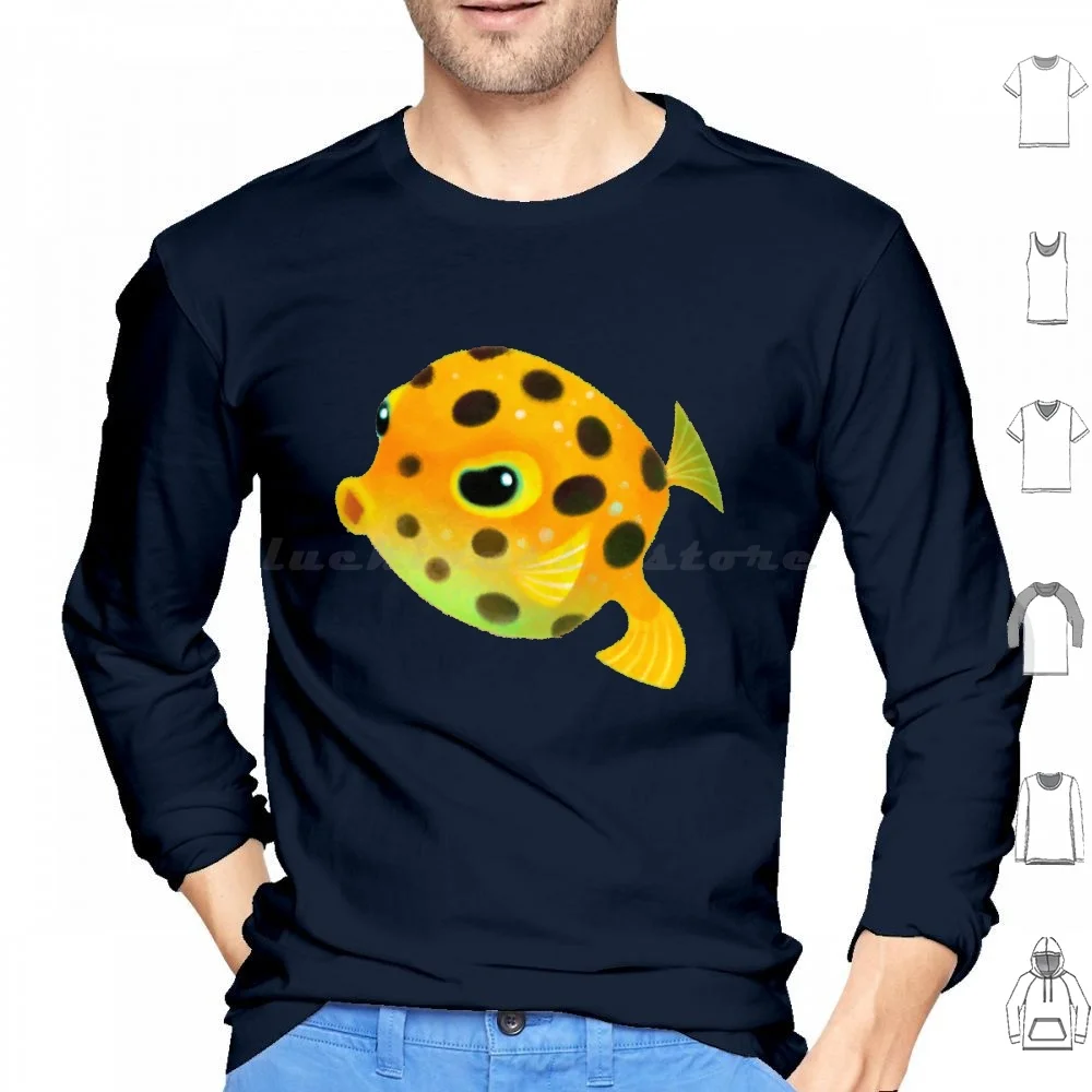 

Yellow Boxfish Hoodie cotton Long Sleeve Yellow Boxfish Boxfish Puffer Sea Ocean Salt Water Water Fish