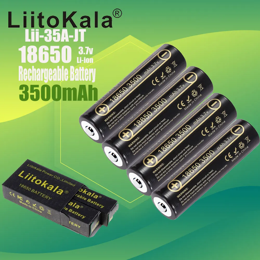 

Liitokala 18650 lithium battery lii-35A rechargeable battery 3500 mAh high capacity 3.7V pointed light flashlight battery