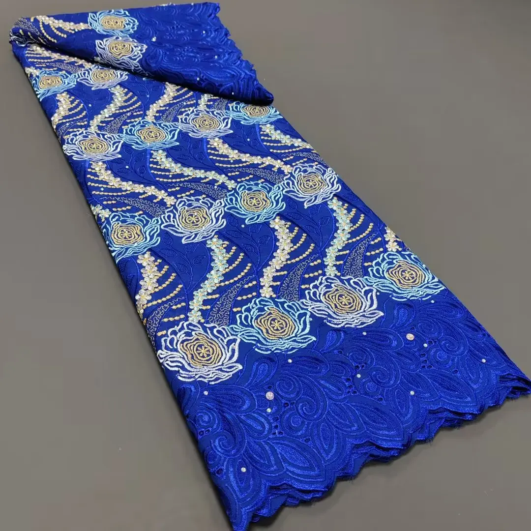 

Sinya-Nigerian Swiss Voile Lace в Швейцарии, Африканская Хлопковая сухая кружевная ткань, свадебное платье, высокое качество, 5 ярдов, 2023 г.