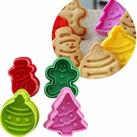 4pcsset santa claus snowflake gingerbread man biscuit cutters cake decorating tools cookie cupcake mould fondant pastry baking