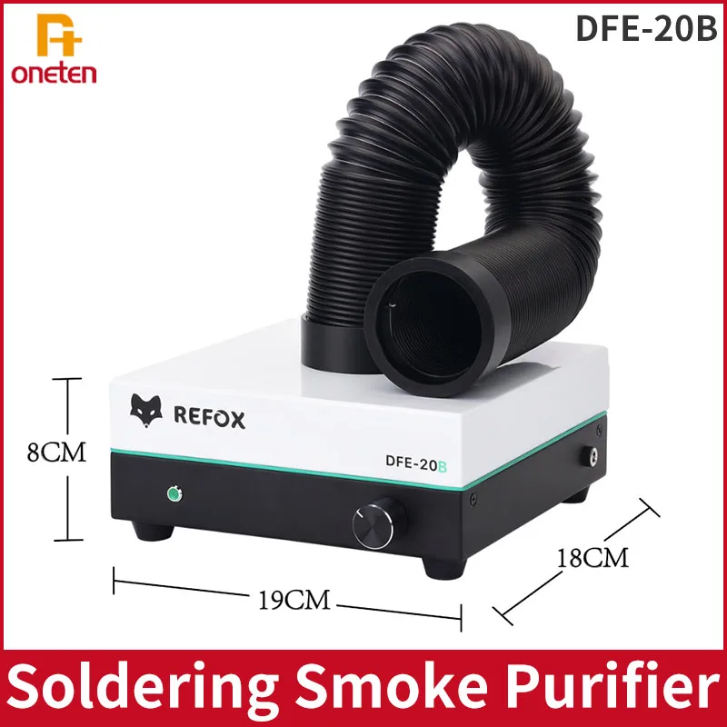

REFOX DFE-20B Solder Iron Fume Extractor Soldering Smoke Purifier Air Cleaner Dust Purification For PCB Motherboard Welding