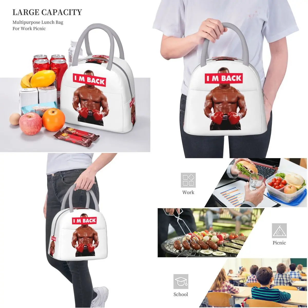 TYSONs I M термоизолированная сумка для ланча работы Переносной Контейнер пищевых