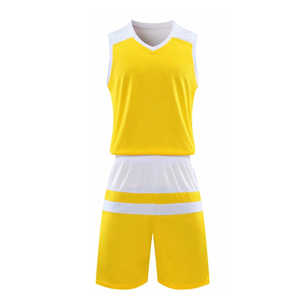 New Solid Color Men's and Women's Basketball Suit Custom Basketball Quick Drying Unisex Sleeveless Jersey and Shorts