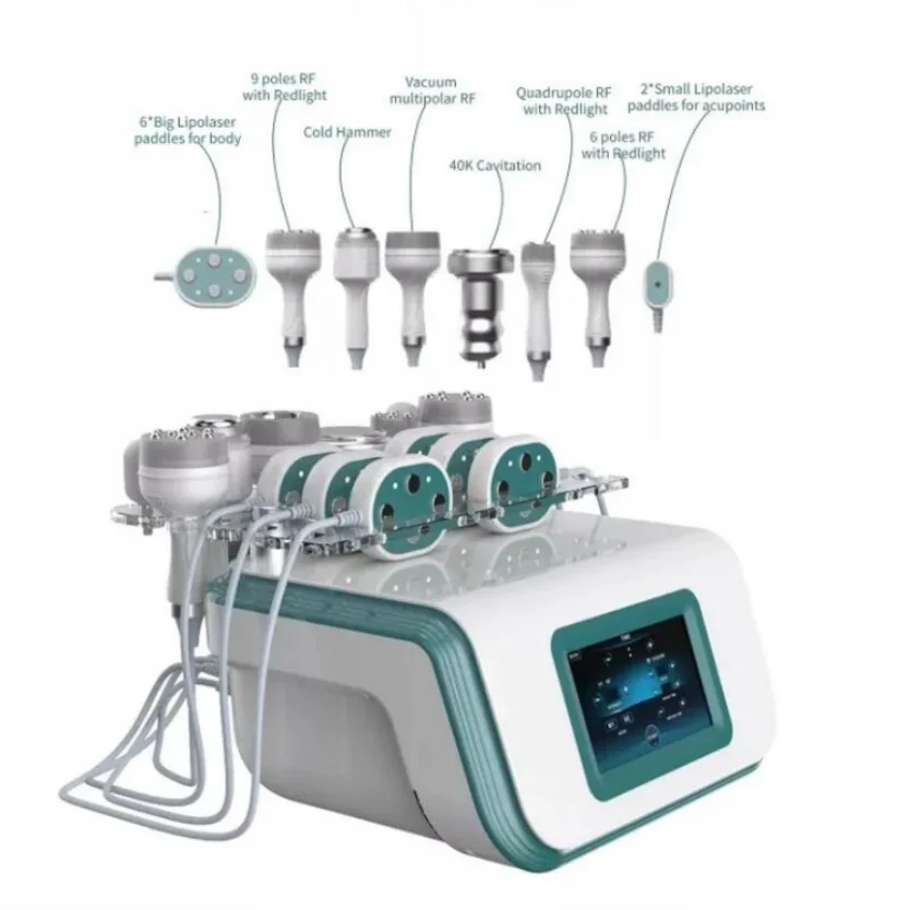 

New 8 In1 80K Ultrasound Body Shaping Machine Lipo Cavitation Laser Vacuum R-F Wrinkle Removal Skin Tightening Beauty Machine