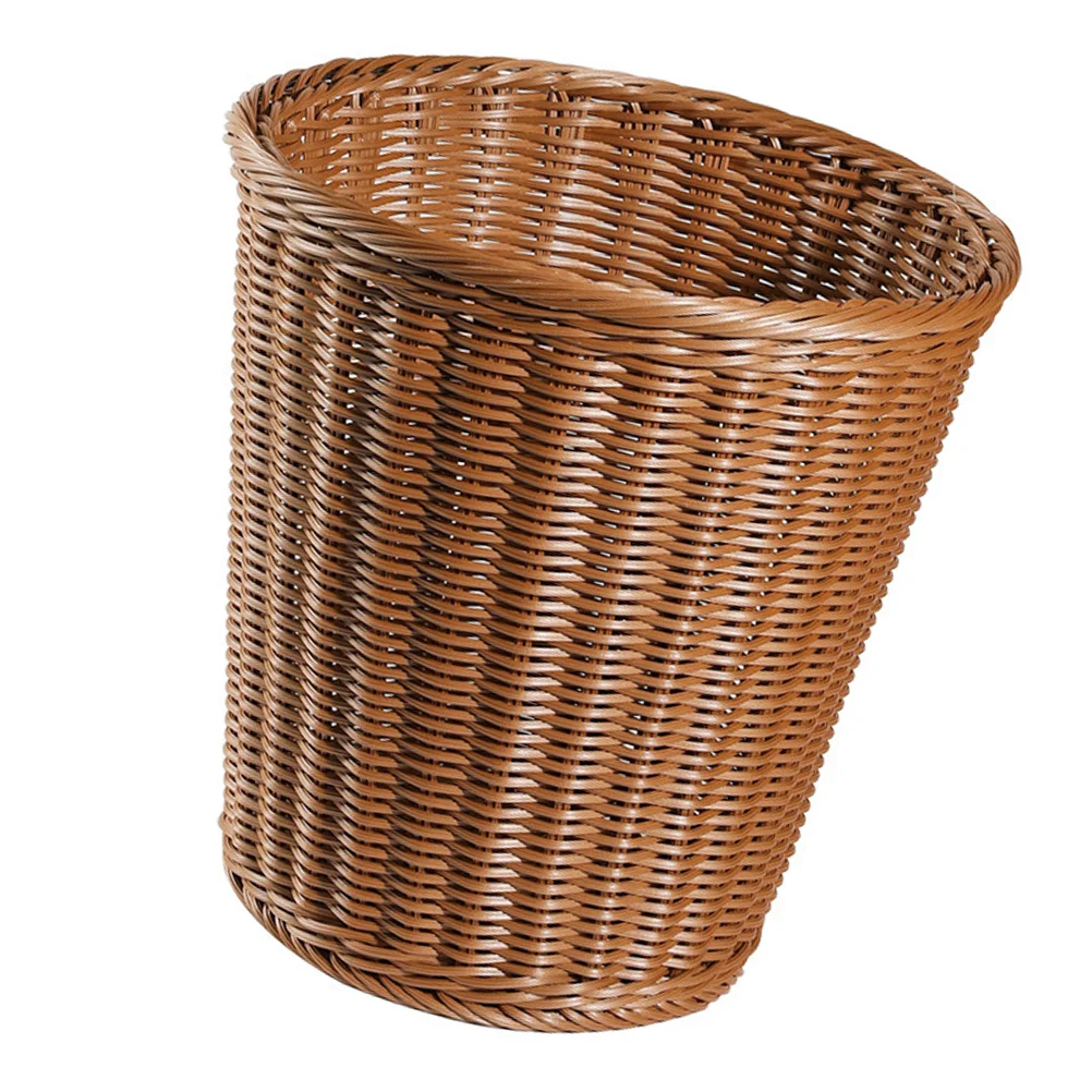 

Can Trash Basket Waste Woven Garbage Container Rattan Bin Rubbish Bedroom Bathroom Kitchen Wicker Recycling Baskets Storage